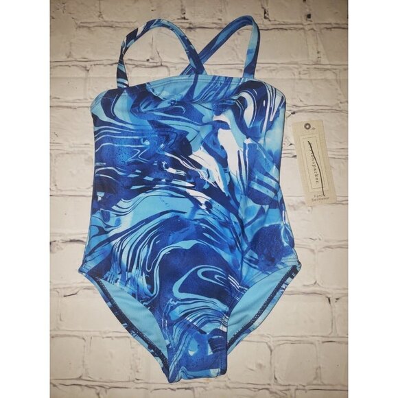 Nwt Peyton & Parker Blue Tie-Dye Baby Toddler One-Piece Swimsuit Multiple Sizes - Picture 1 of 2